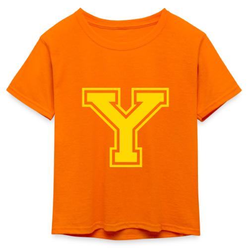 Letter Y – Capital Athletic Alphabet Monogram - Kid's 50/50 Neon T-Shirt