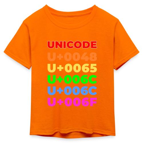 Hello, in unicode - Kid's 50/50 Neon T-Shirt