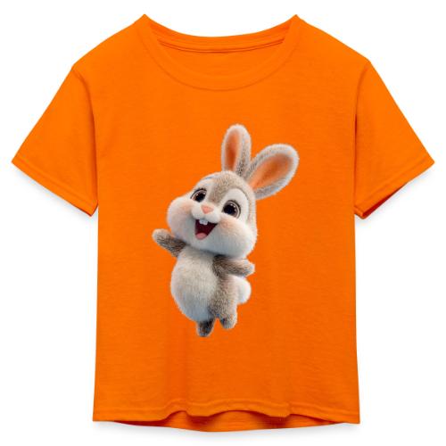 Dancing Baby Rabbit - Kid's 50/50 Neon T-Shirt