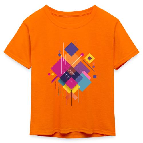 Vibrant Geometry - Kid's 50/50 Neon T-Shirt