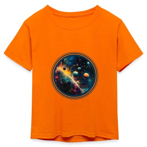 Painted Planetscape - Kid's 50/50 Neon T-Shirt
