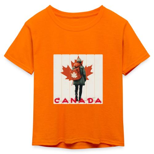Canada: Proud Canadian Woman - Kid's 50/50 Neon T-Shirt