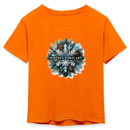 Intricate Frozen Evergreen T-Shirt - Kid's 50/50 Neon T-Shirt