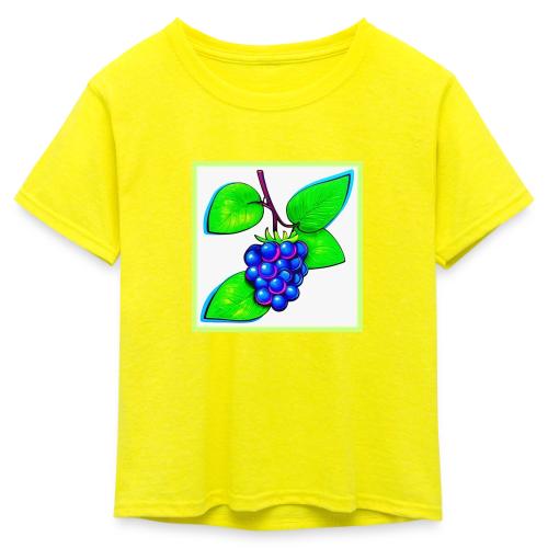 Vibrant Blueberry Pop Art - Kid's 50/50 Neon T-Shirt