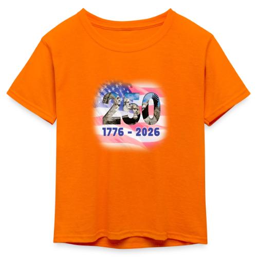 1776 - 2026 | 250 Years USA - Kid's 50/50 Neon T-Shirt