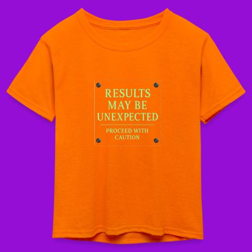 Results May Be Unexpected - Neon Green - Kid's 50/50 Neon T-Shirt