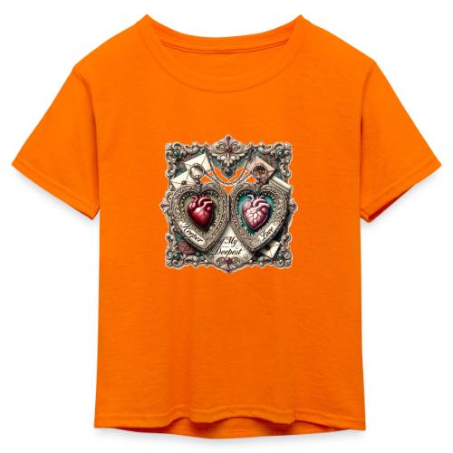 Keeper of My Deepest Love Victorian Locket T-Shirt - Kid's 50/50 Neon T-Shirt