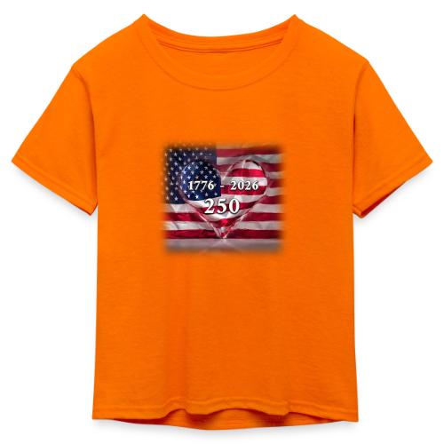 1776-2026 | 250 Years USA - Kid's 50/50 Neon T-Shirt