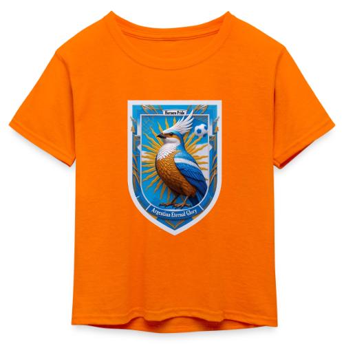 Argentina Hornero Pride T Shirt, Football Gift - Kid's 50/50 Neon T-Shirt