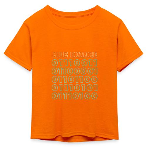 Hi in binary code - Kid's 50/50 Neon T-Shirt