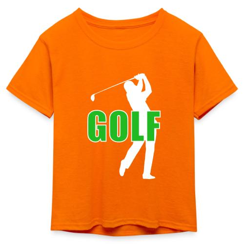 Golf: Classic Golf Motion - Kid's 50/50 Neon T-Shirt