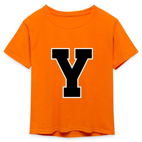 Varsity Letter Y Collegiate Alphabet Art - Kid's 50/50 Neon T-Shirt