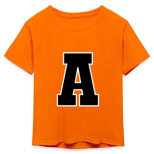 Varsity Letter A Athletic Monogram Design - Kid's 50/50 Neon T-Shirt