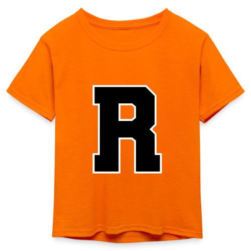 Varsity Letter R Athletic Monogram - Kid's 50/50 Neon T-Shirt