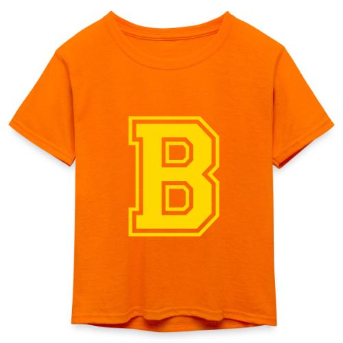 Letter B – Capital Athletic Alphabet Monogram - Kid's 50/50 Neon T-Shirt