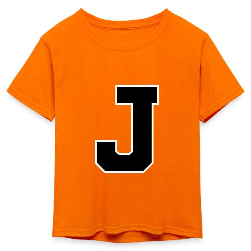 Varsity Letter J Athletic Alphabet Graphic - Kid's 50/50 Neon T-Shirt