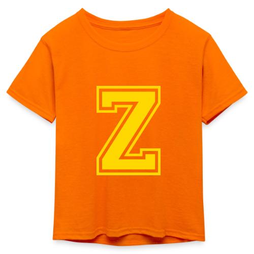 Letter Z – Capital Athletic Alphabet Monogram - Kid's 50/50 Neon T-Shirt