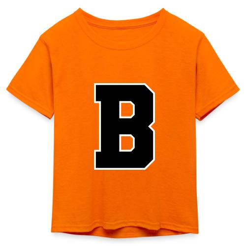 Varsity Letter B Athletic Alphabet Graphic - Kid's 50/50 Neon T-Shirt