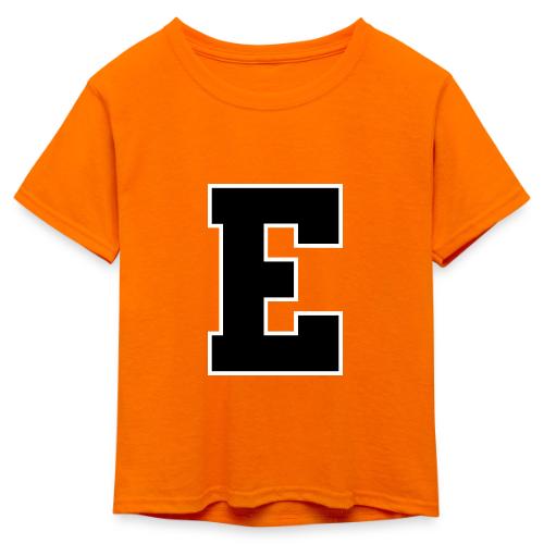 Varsity Letter E Collegiate Font Graphic - Kid's 50/50 Neon T-Shirt