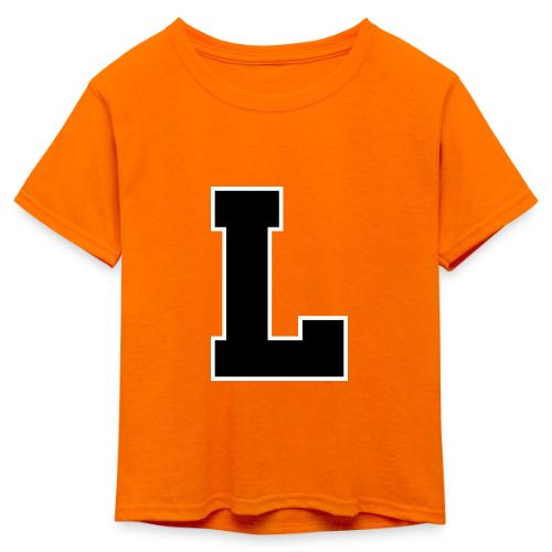 Varsity Letter L Athletic Monogram - Kid's 50/50 Neon T-Shirt