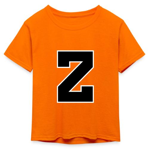 Varsity Letter Z Athletic Font Design - Kid's 50/50 Neon T-Shirt