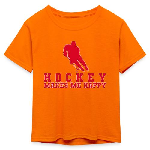 Hockey makes me happy - Kid's 50/50 Neon T-Shirt