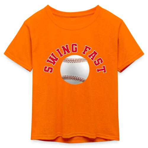Baseball: Swing Fast Energy - Kid's 50/50 Neon T-Shirt
