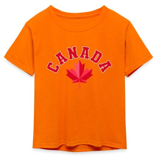 Canada with maple leaf - Kid's 50/50 Neon T-Shirt