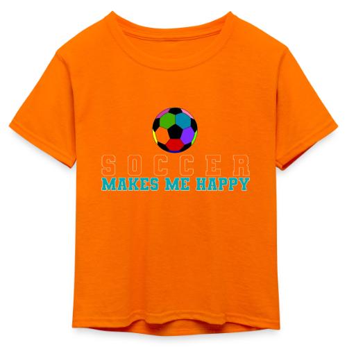 Soccer Makes Me Happy - Kid's 50/50 Neon T-Shirt