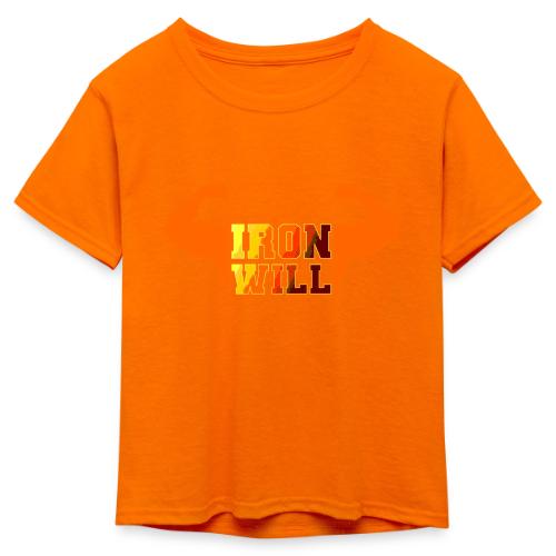 Bodybuilding: Iron Will Power - Kid's 50/50 Neon T-Shirt