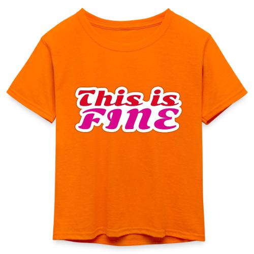 This Is Fine - Kid's 50/50 Neon T-Shirt