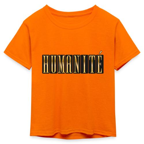 Humanity in Golden Letters - Kid's 50/50 Neon T-Shirt