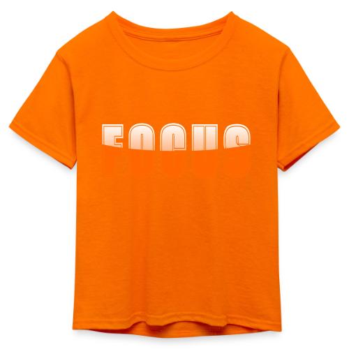 FOCUS Vibrant Orange Motivational Word Design - Kid's 50/50 Neon T-Shirt