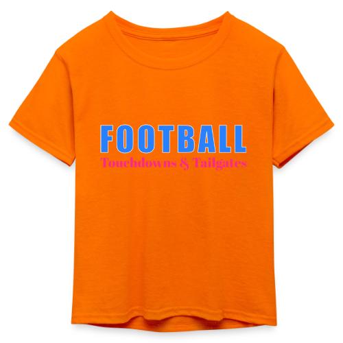 Football Touchdowns & Tailgates Design - Kid's 50/50 Neon T-Shirt
