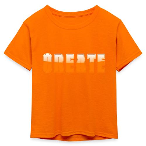 CREATE Vibrant Orange Bold Word Graphic - Kid's 50/50 Neon T-Shirt