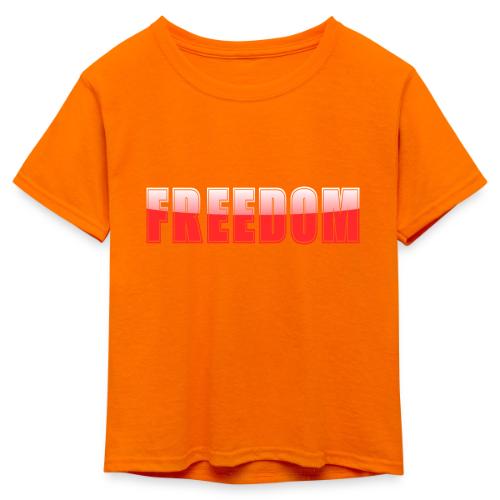 Freedom Typography Design - Kid's 50/50 Neon T-Shirt
