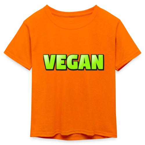 Vegan Bold Green Typography Design - Kid's 50/50 Neon T-Shirt