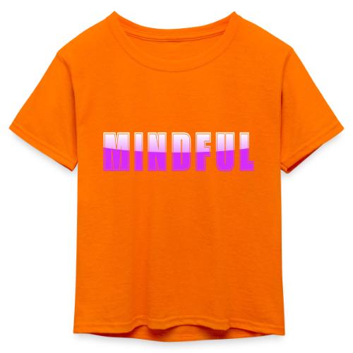 Mindful Typography Minimalist Design - Kid's 50/50 Neon T-Shirt