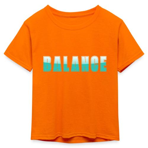 BALANCE Calm Teal Minimal Word Art Design - Kid's 50/50 Neon T-Shirt