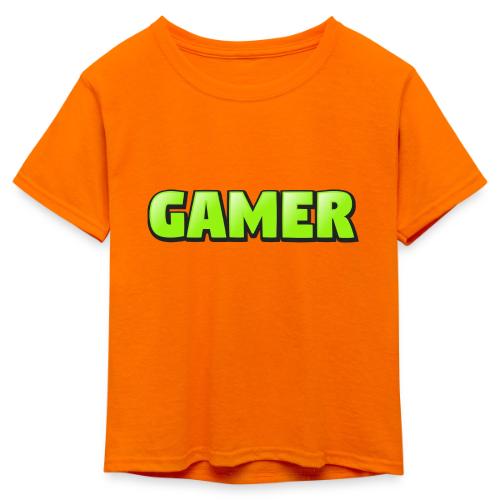 Gamer Neon Green Gaming Logo Design - Kid's 50/50 Neon T-Shirt