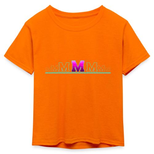 Letter M – Capital Varsity Alphabet Monogram - Kid's 50/50 Neon T-Shirt