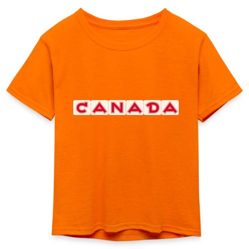 Canada, red letters on white background - Kid's 50/50 Neon T-Shirt