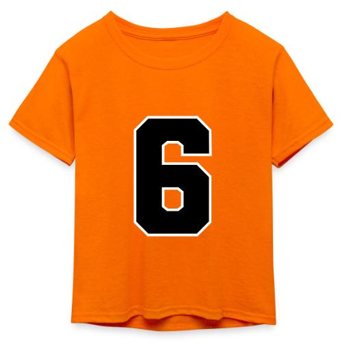 Varsity Number 6 Sports Font - Kid's 50/50 Neon T-Shirt