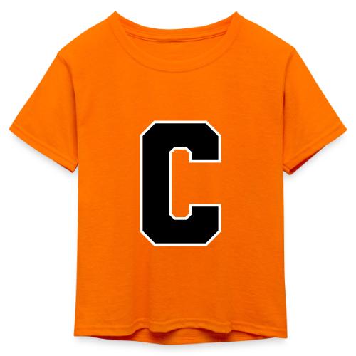 Varsity Letter C Collegiate Monogram - Kid's 50/50 Neon T-Shirt