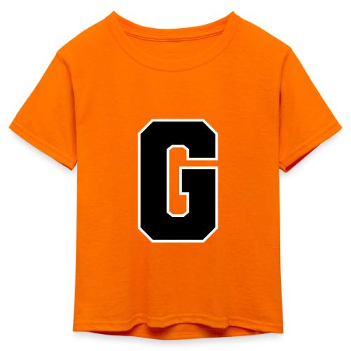 Varsity Letter G Collegiate Alphabet Art - Kid's 50/50 Neon T-Shirt
