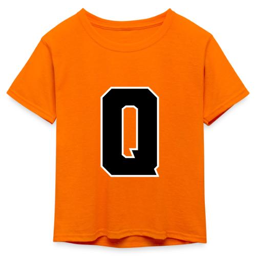 Varsity Letter Q Collegiate Font Graphic - Kid's 50/50 Neon T-Shirt
