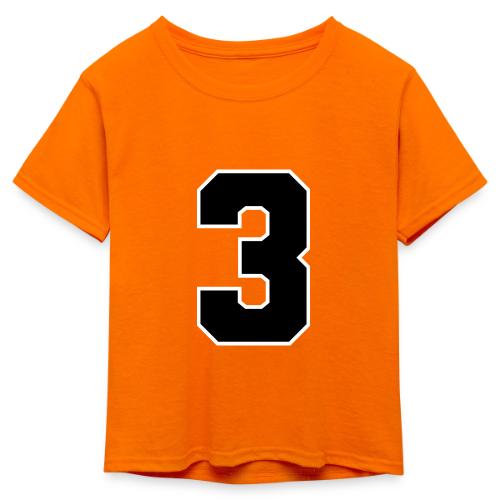 Varsity Number 3 Athletic Font - Kid's 50/50 Neon T-Shirt