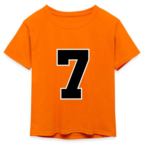 Varsity Number 7 Athletic Look - Kid's 50/50 Neon T-Shirt
