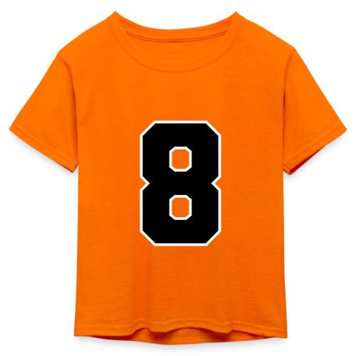 Varsity Number 8 College Style - Kid's 50/50 Neon T-Shirt