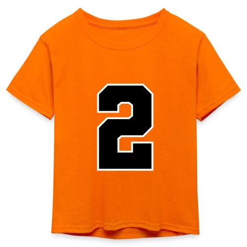Varsity Number 2 Sports Design - Kid's 50/50 Neon T-Shirt